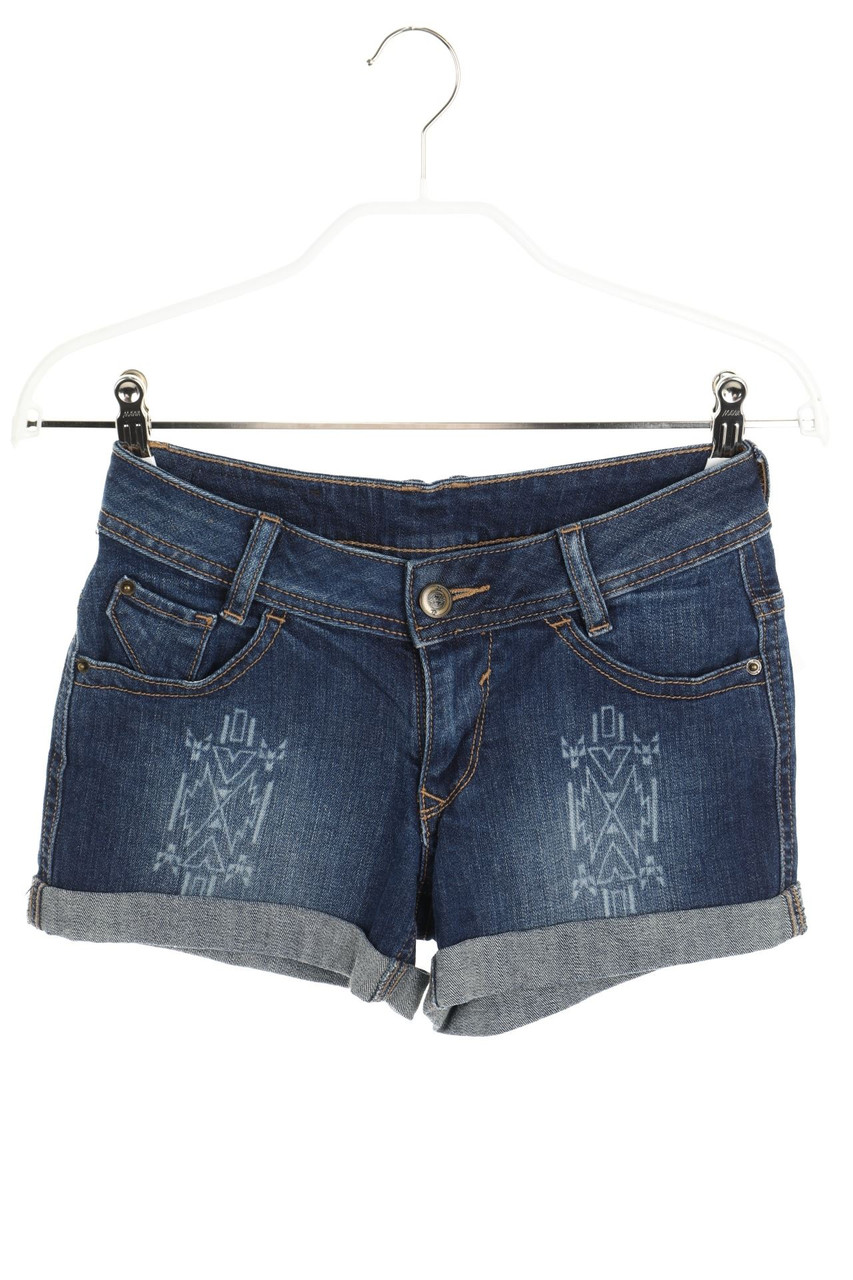 C&A - Used Look Jeans-Shorts mit Ethno-Print - D 32