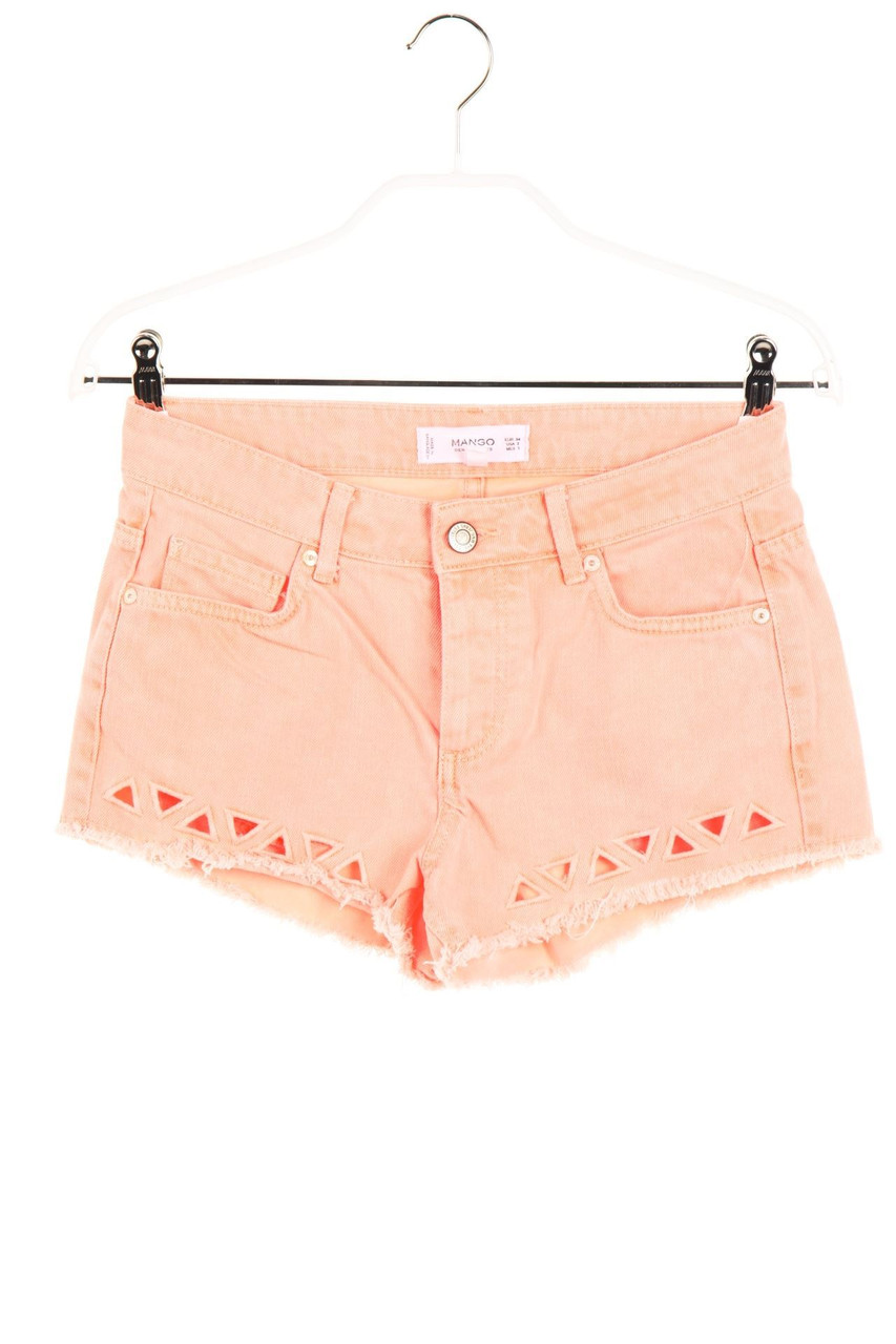 MANGO - Neon-Distressed Jeans-Shorts mit Cut-outs - D 32
