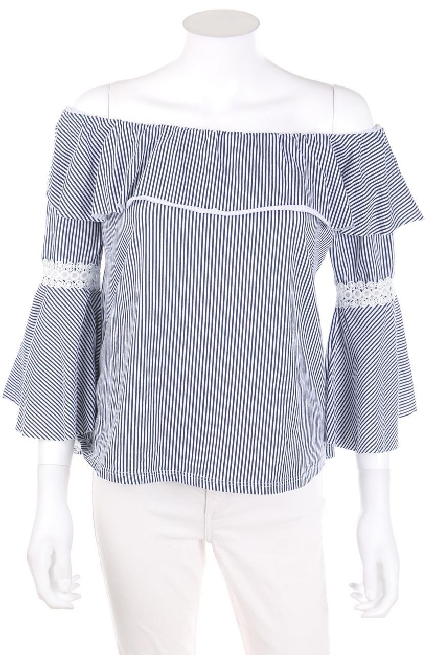COLLOSEUM - Volants-Carmen-Shirt with Lace - S