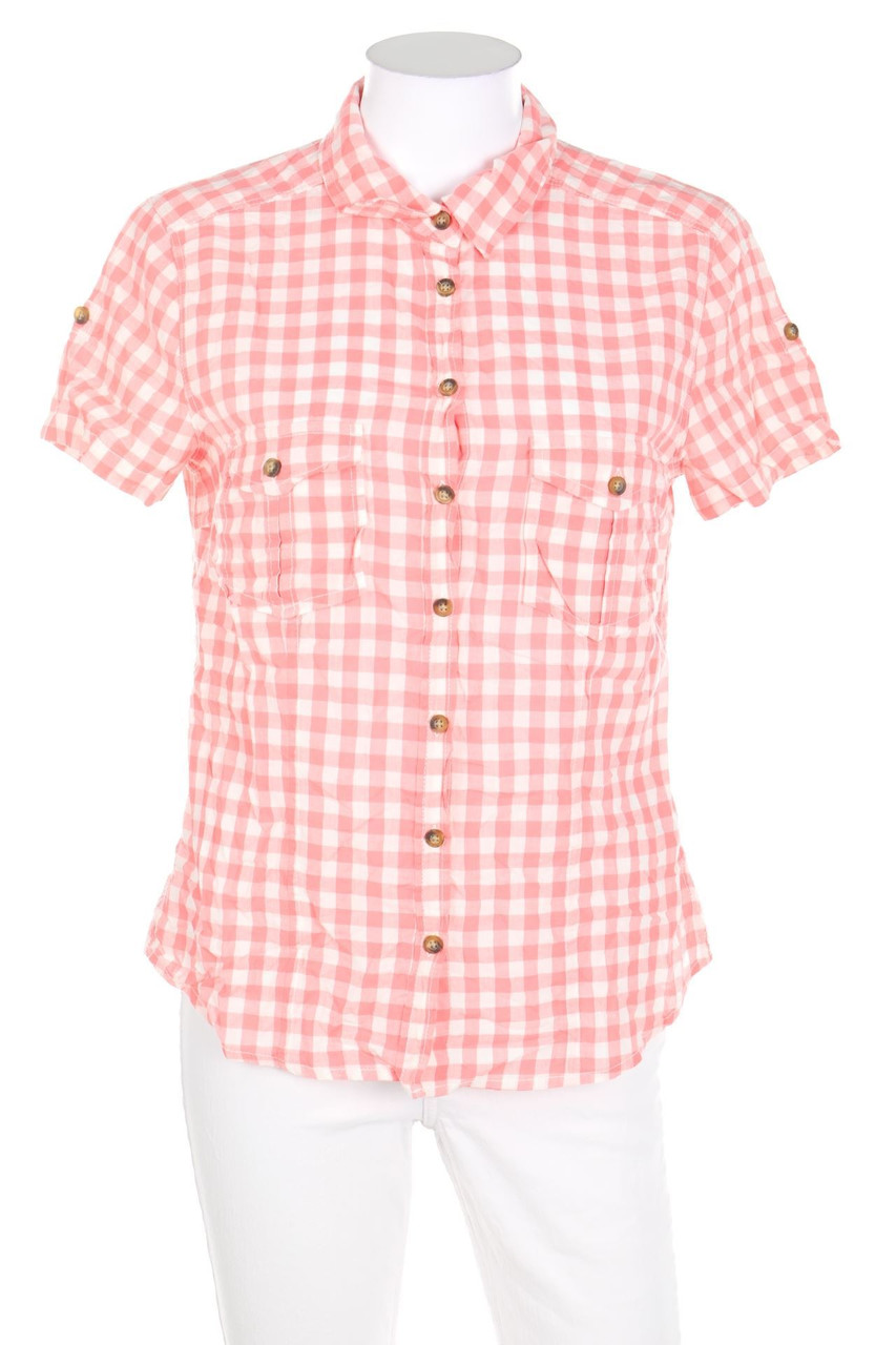 H&M - Karo-Hemd-Bluse mit kurzem Ärmel - D 40