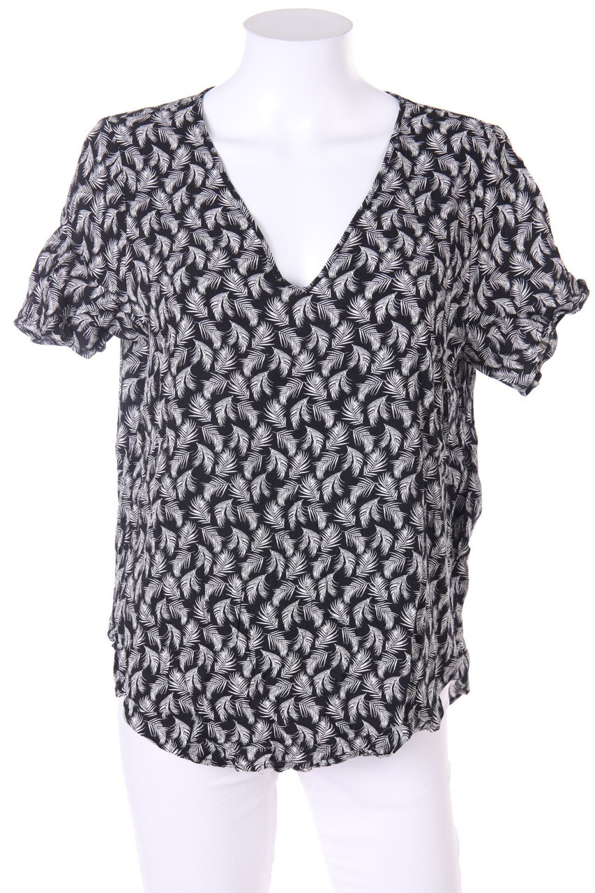 H&M - Kurzarm-Bluse mit Print - D 42