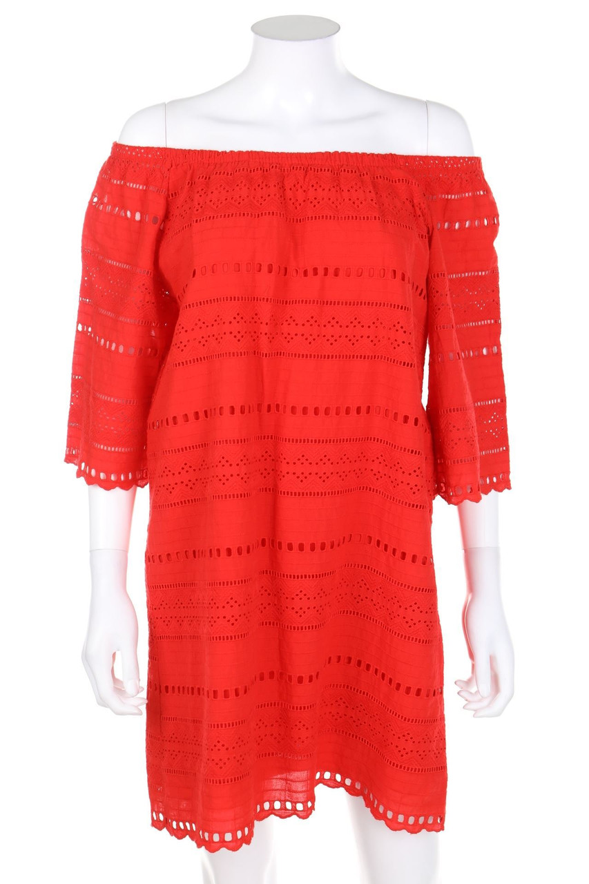 No Label - Carmen-Mini Dress with Eyelet Lace - D 36