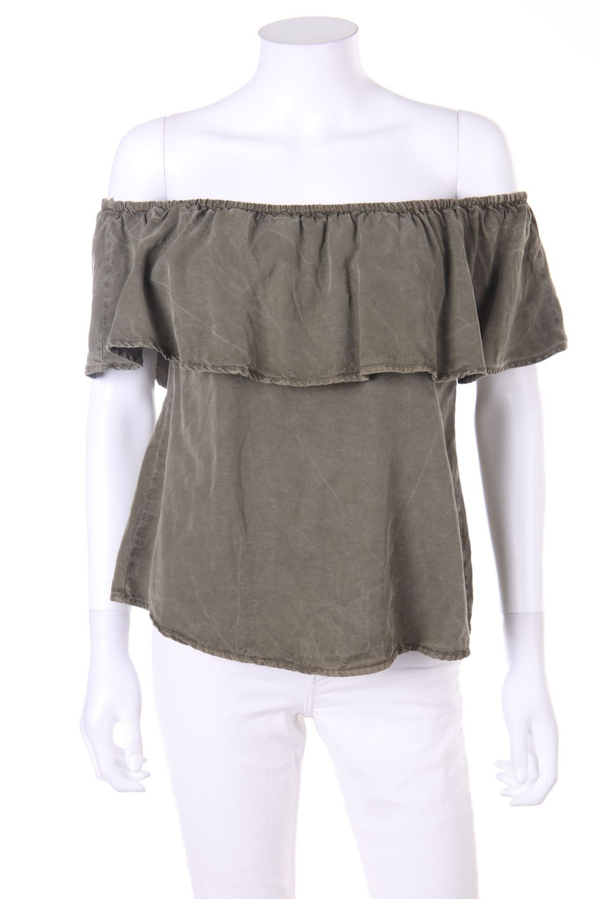 Pimkie - Denim-Carmen-Bluse mit Volants - D 40-42