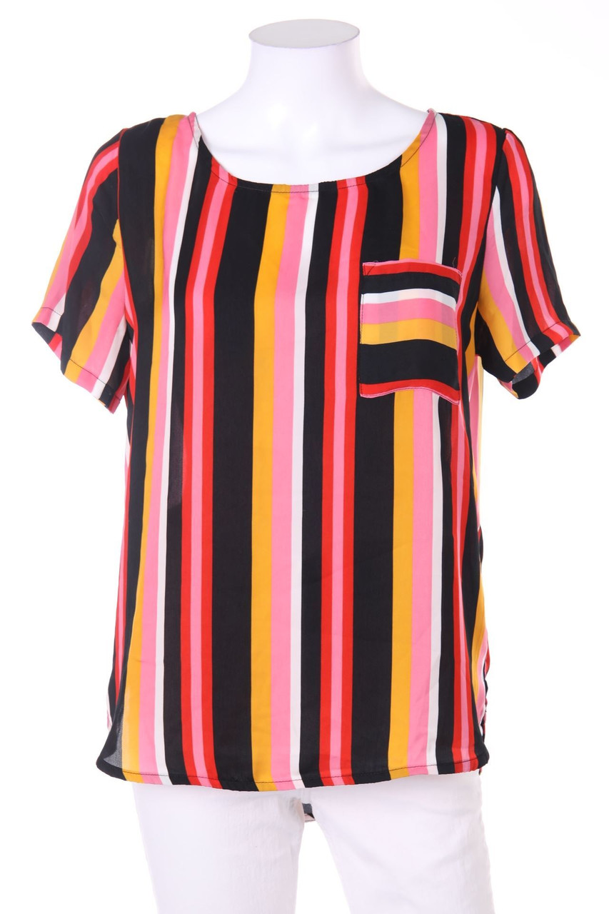 No Label - Shortsleeve Blouse with Stripes - D 40