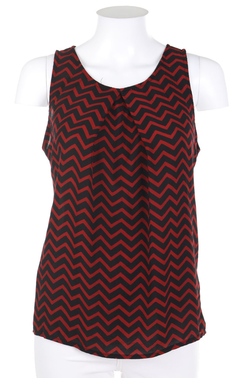 zebra - Blouse Top with Zig Zag Pattern - S