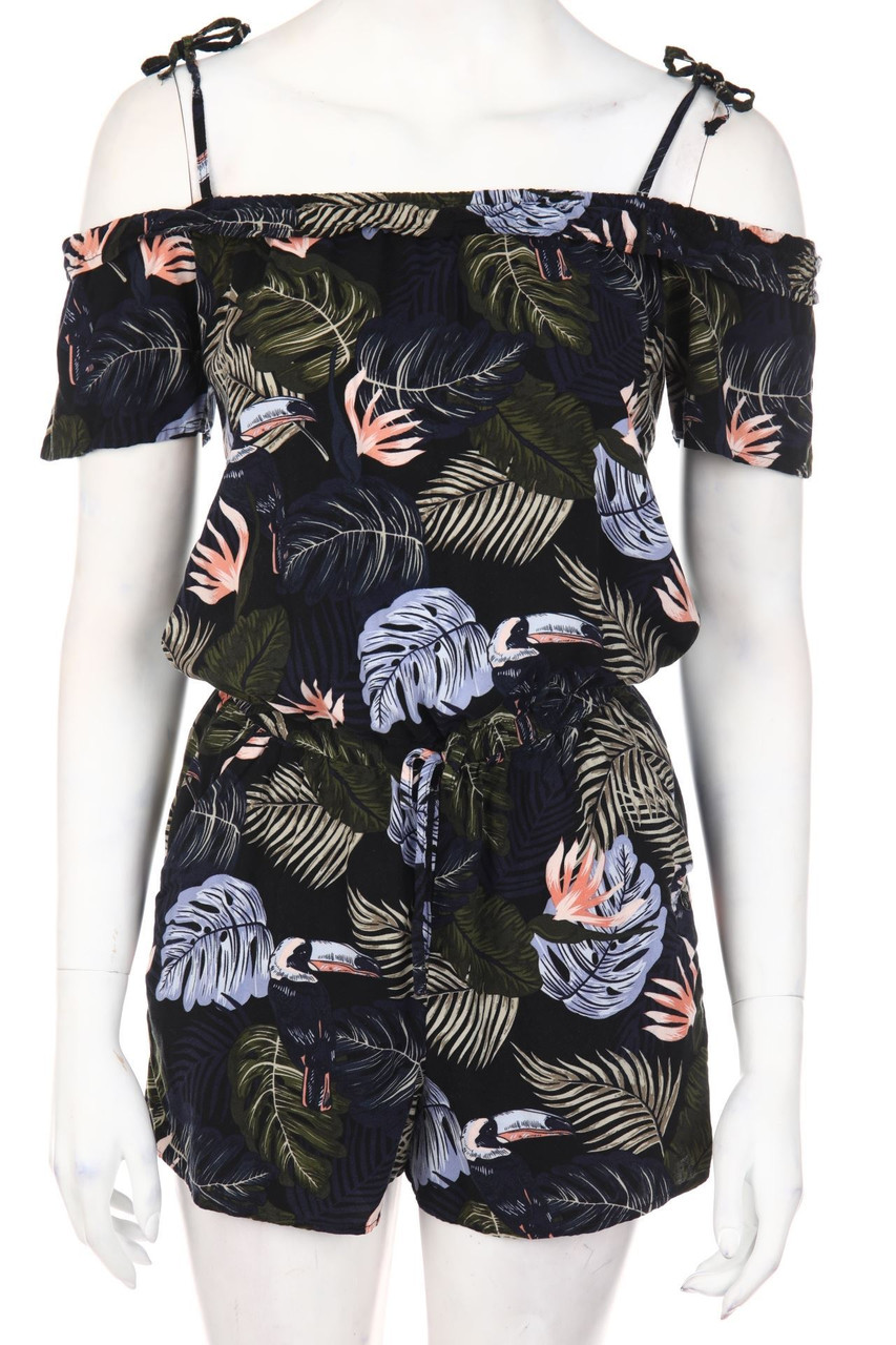 TOM TAILOR Denim - Playsuit mit Tropical Print - S