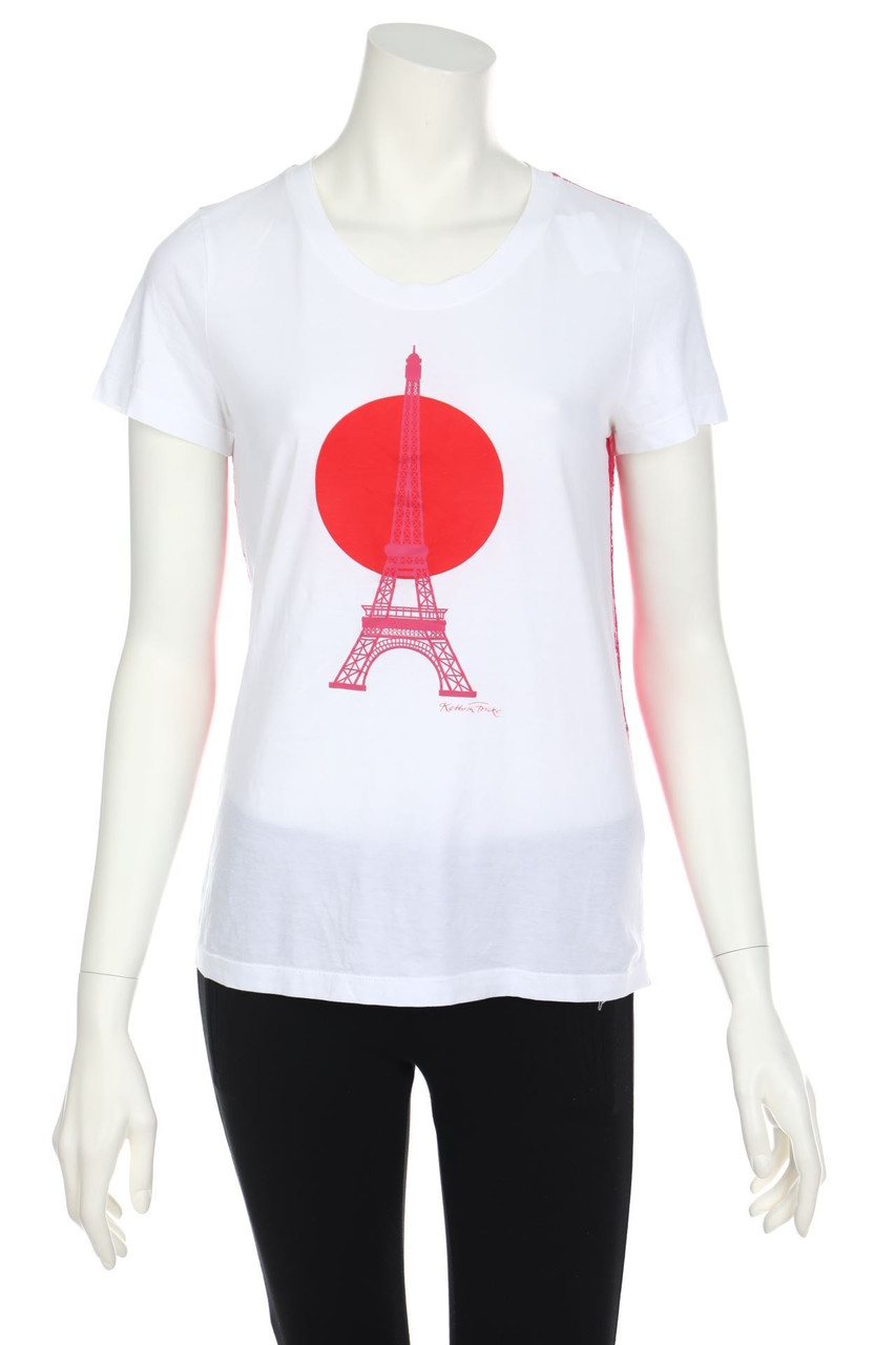 MARC CAIN - Kurzarm-Shirt mit Spitze - M