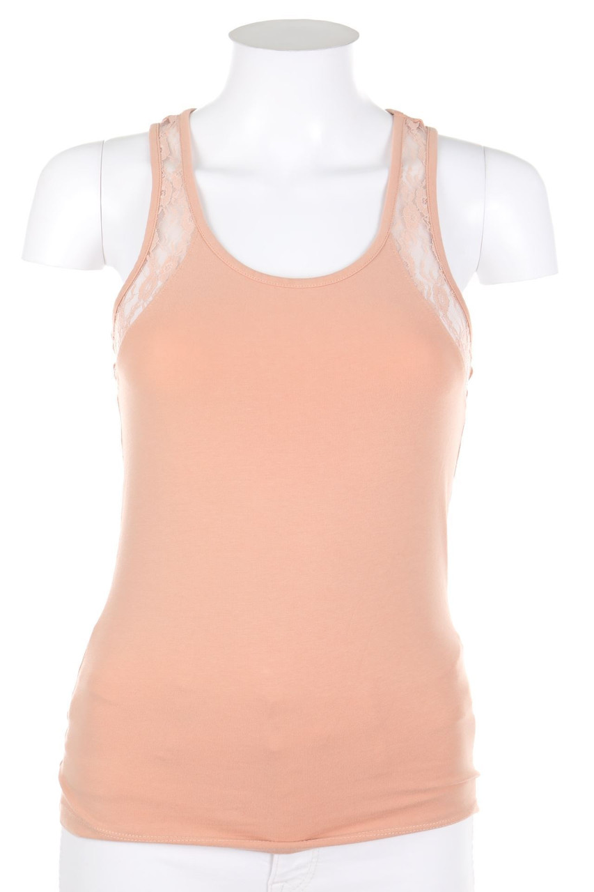 pieces - Racerback-Top mit Spitzen-Einsatz - D 32