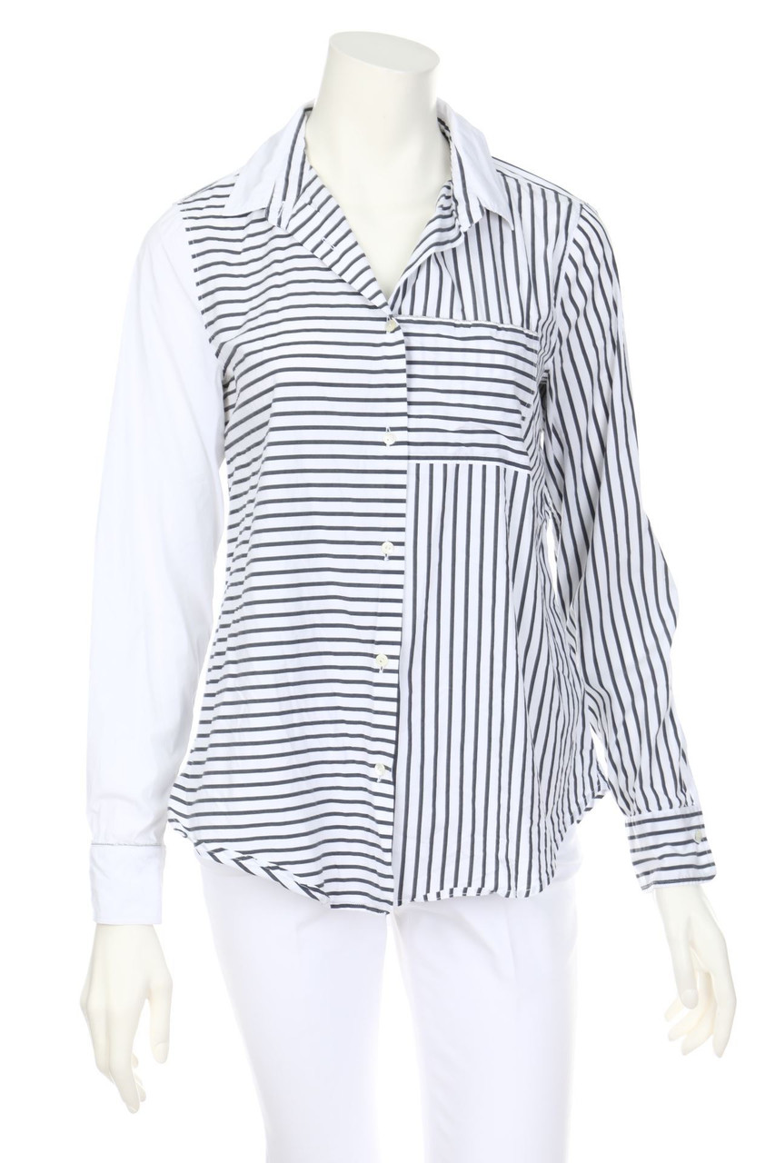 HUBERT GASSER - Vokuhila-Shirt Blouse with Stripes - D 36