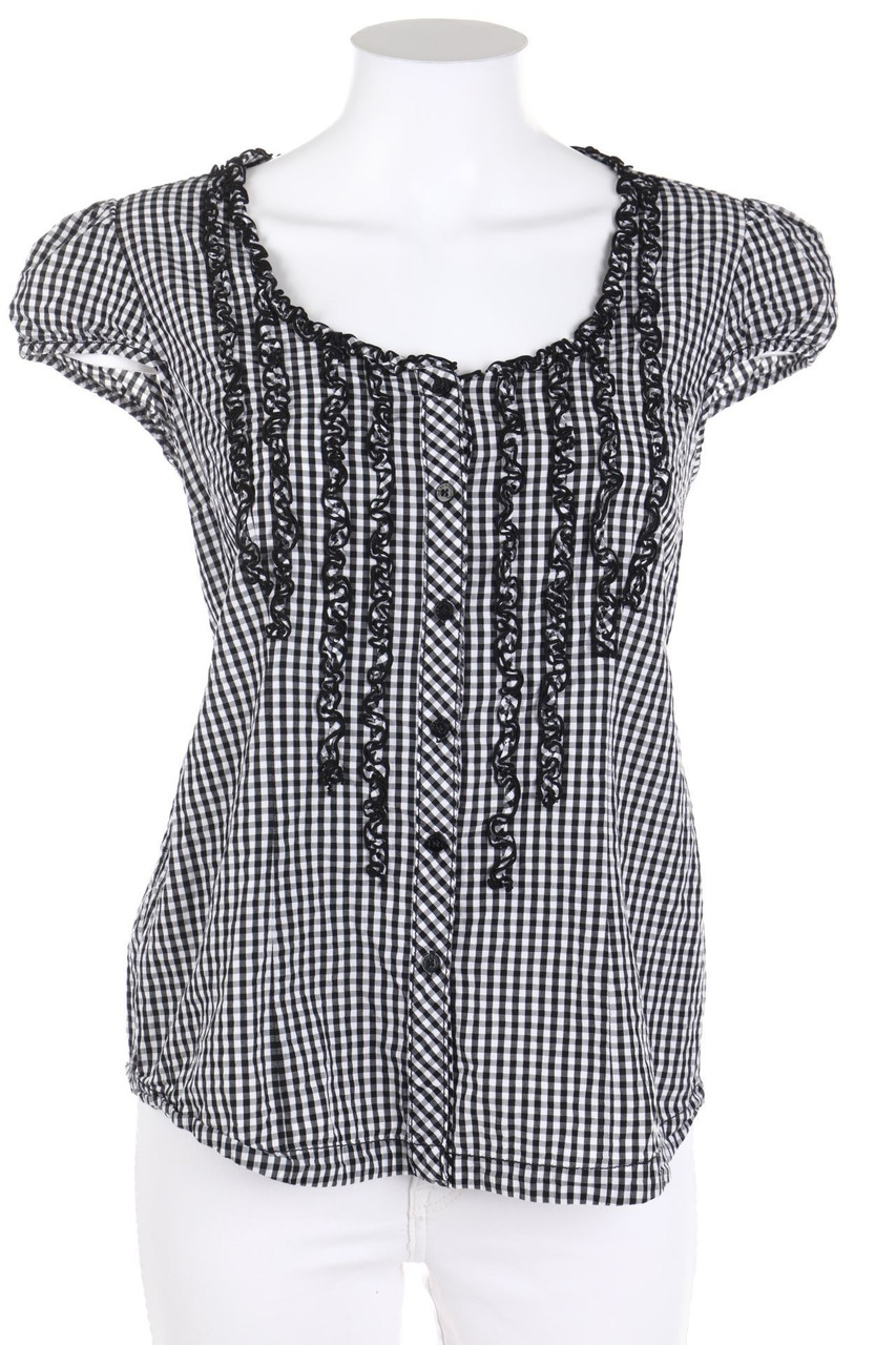 QS by s.Oliver - Shortsleeve Blouse, Checked - D 36