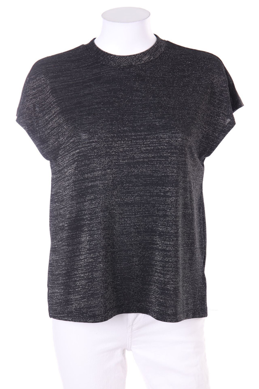 H&M - Kurzarm-Shirt mit Metallic-Effekt - S