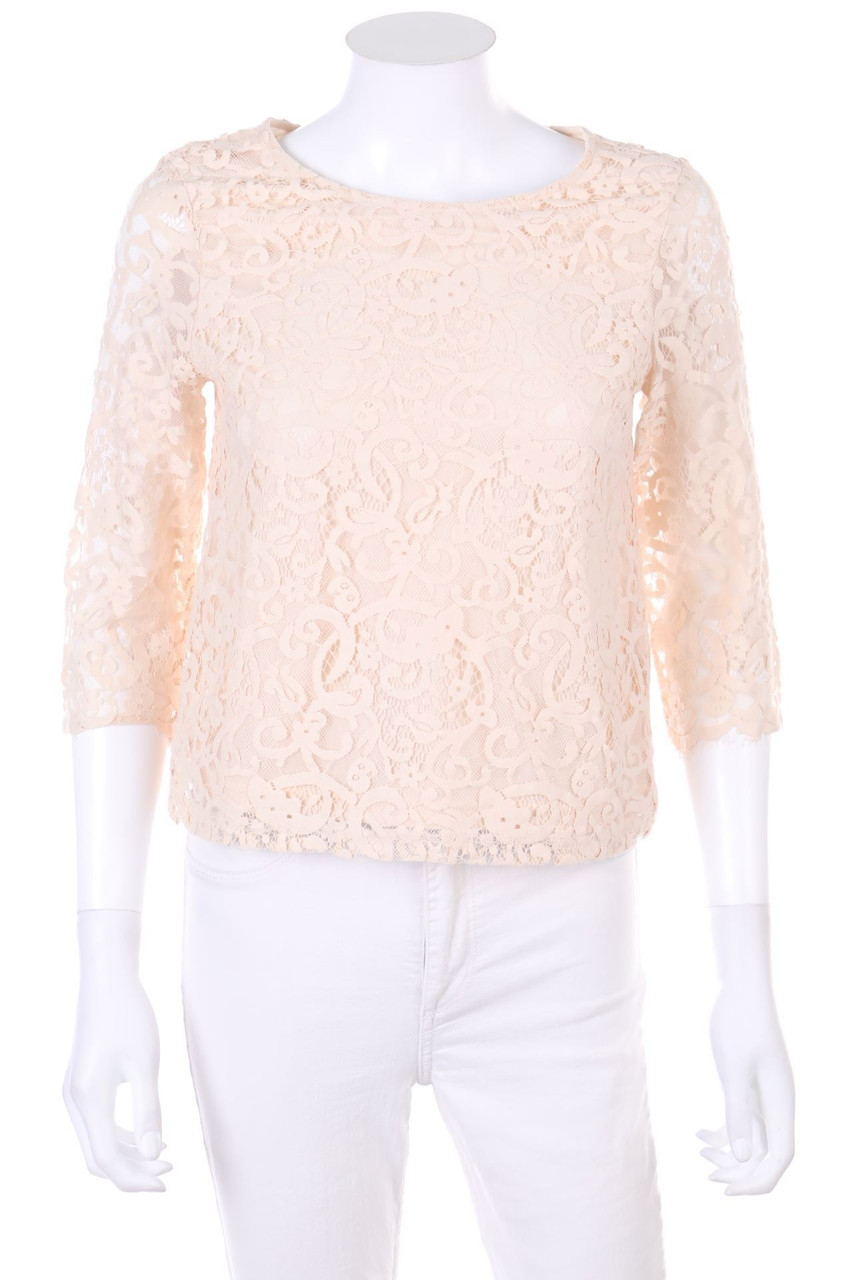 H&M - Bluse mit 3/4-Ärmel aus Spitze - XS