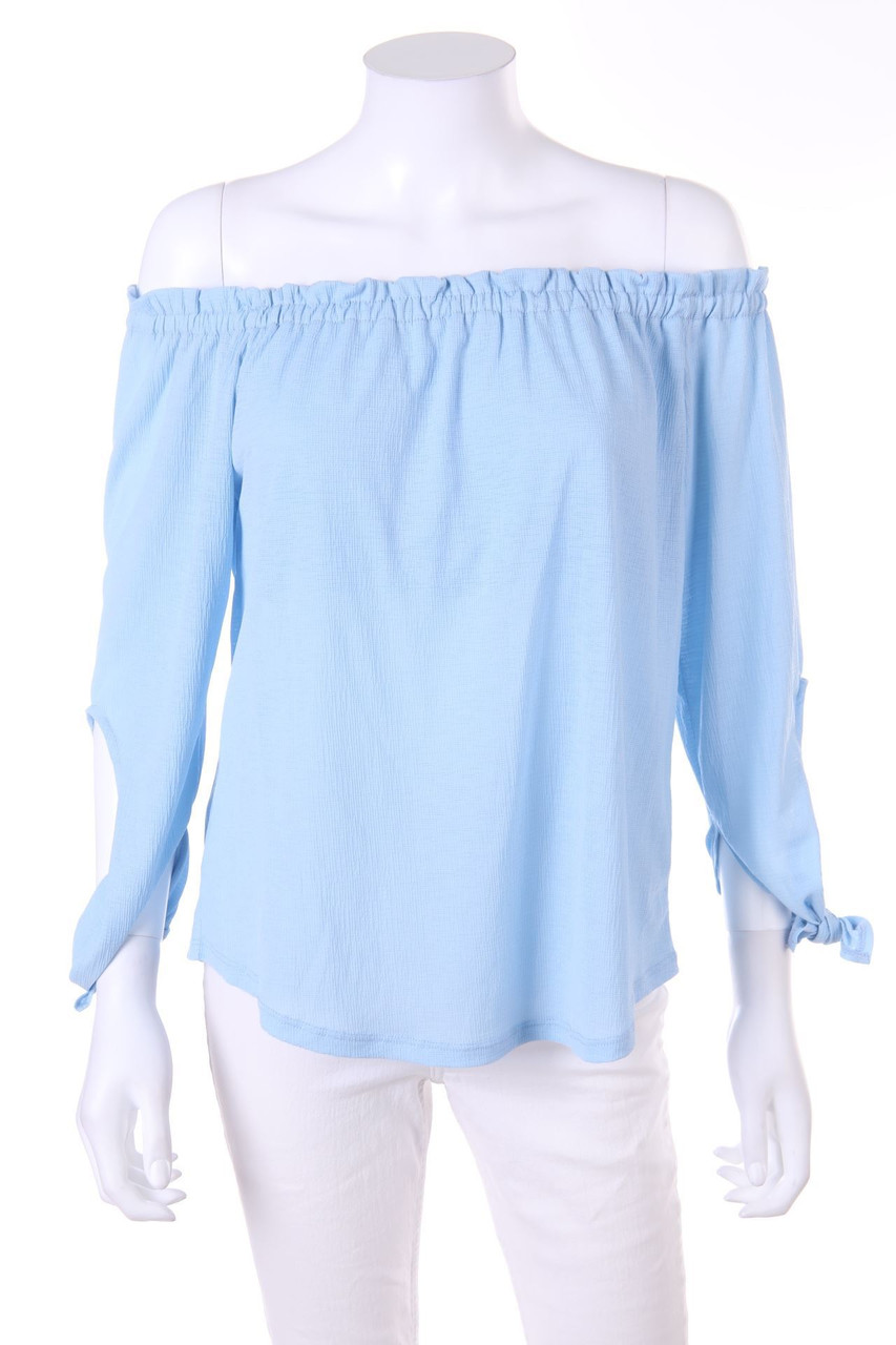 PULL&BEAR - Carmen-Bluse zum Knoten - M