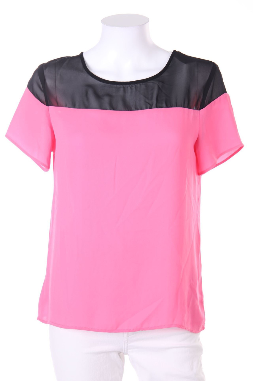 TALLY WEiJL - Two Tone-Shortsleeve Blouse, Crêpe - L