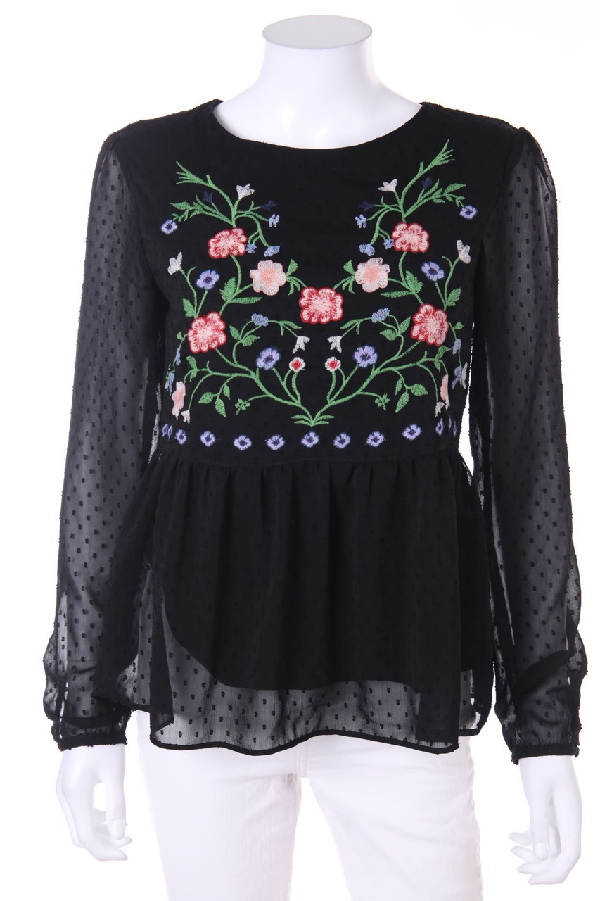 RESERVED - Chiffon-Blouse with Embroideries - D 32