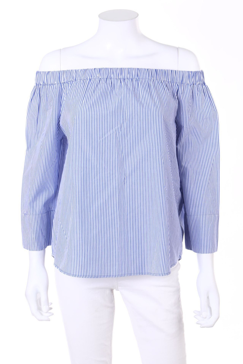 ZARA WOMAN - Carmen-Bluse mit Streifen - M