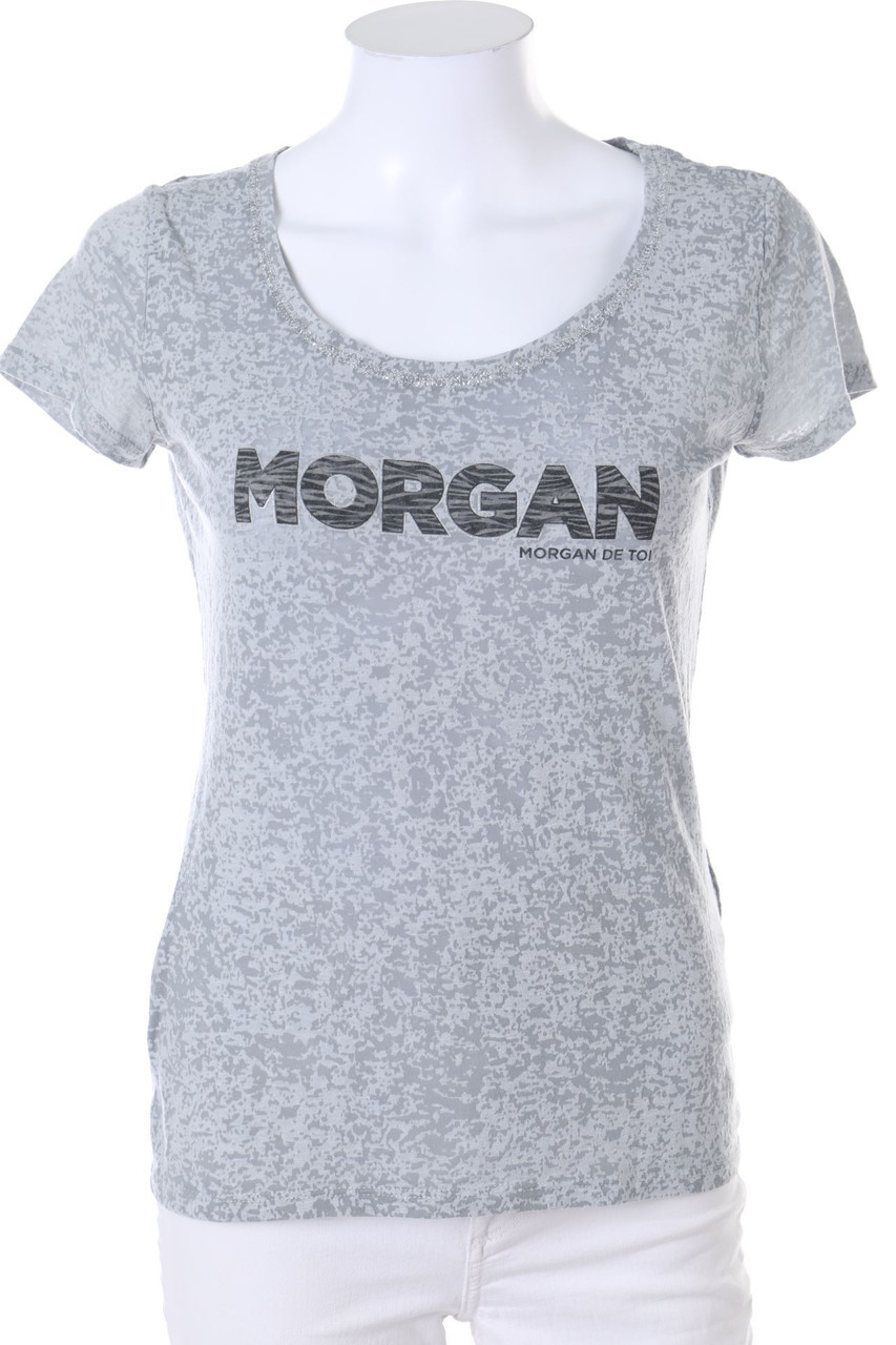 MORGAN - Shortsleeve-Shirt with Logo-Print - S