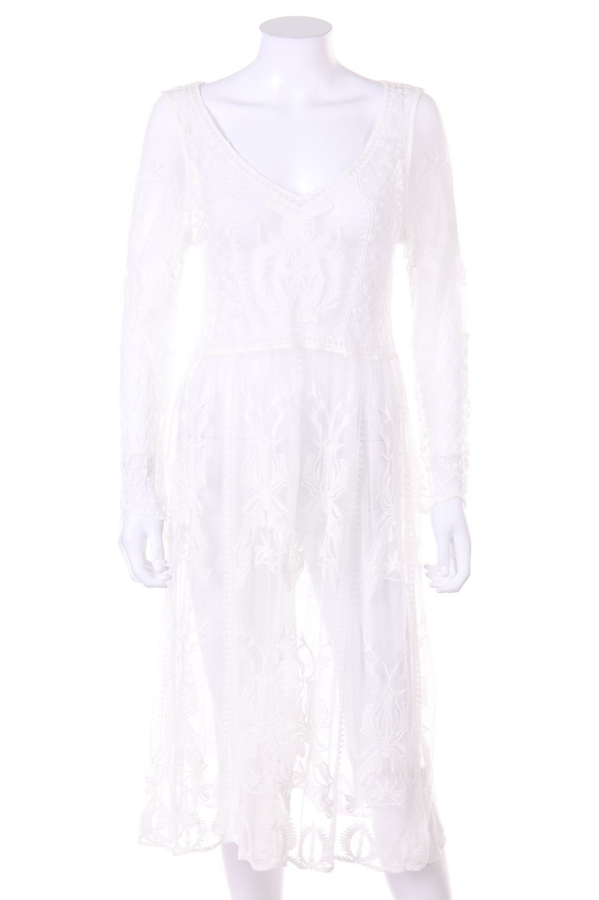 zebra - Beach Dress with Embroideries - XS