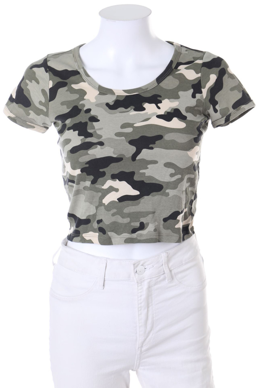 TALLY WEiJL - Cropped-Shirt with Camouflage-Print - S