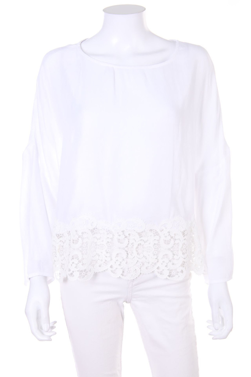 MANGO SUIT - Bluse mit Häkelspitze - XL