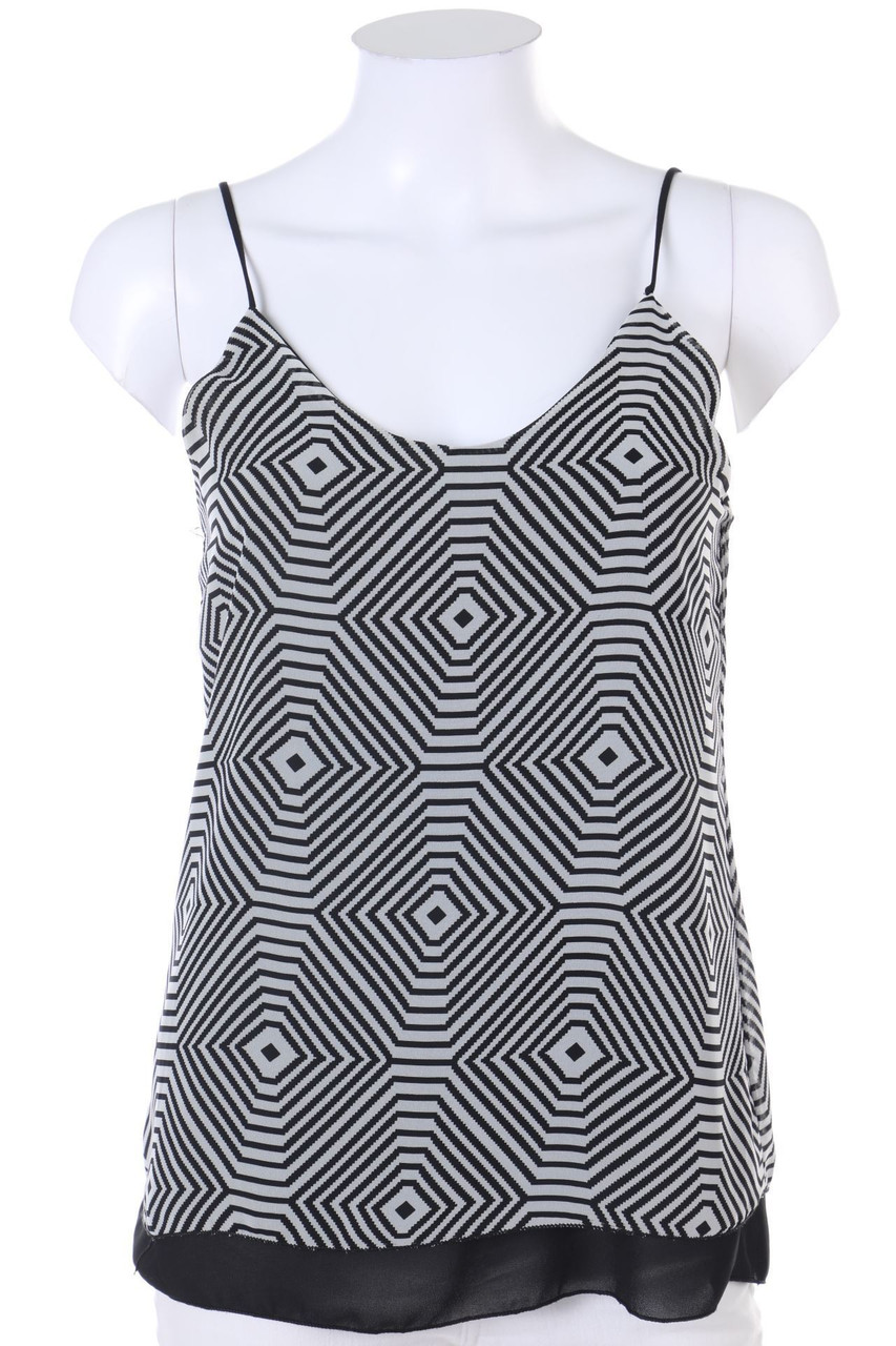 zebra - Blouse Top, Layer Look with Geo Pattern - S