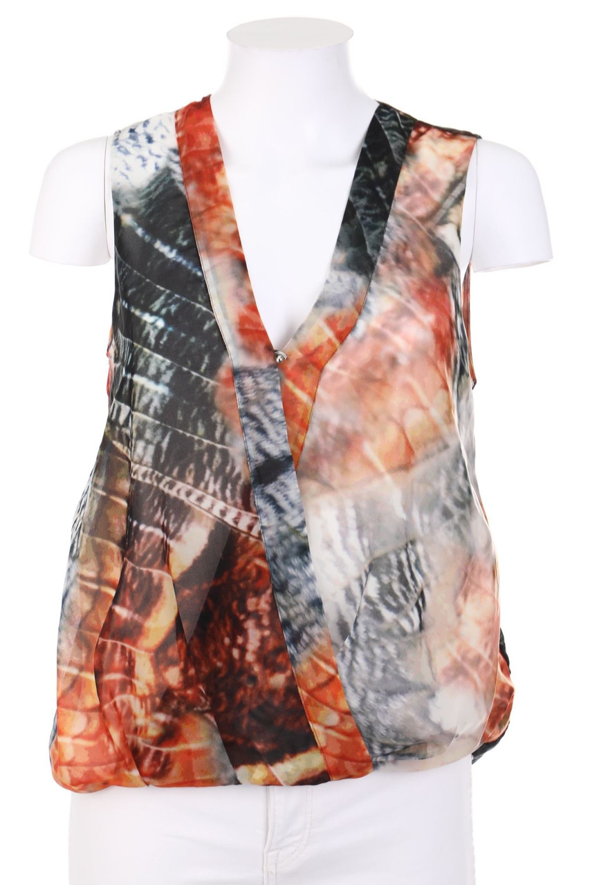 H&M - Print-Blusentop in Wickel-Optik - D 36