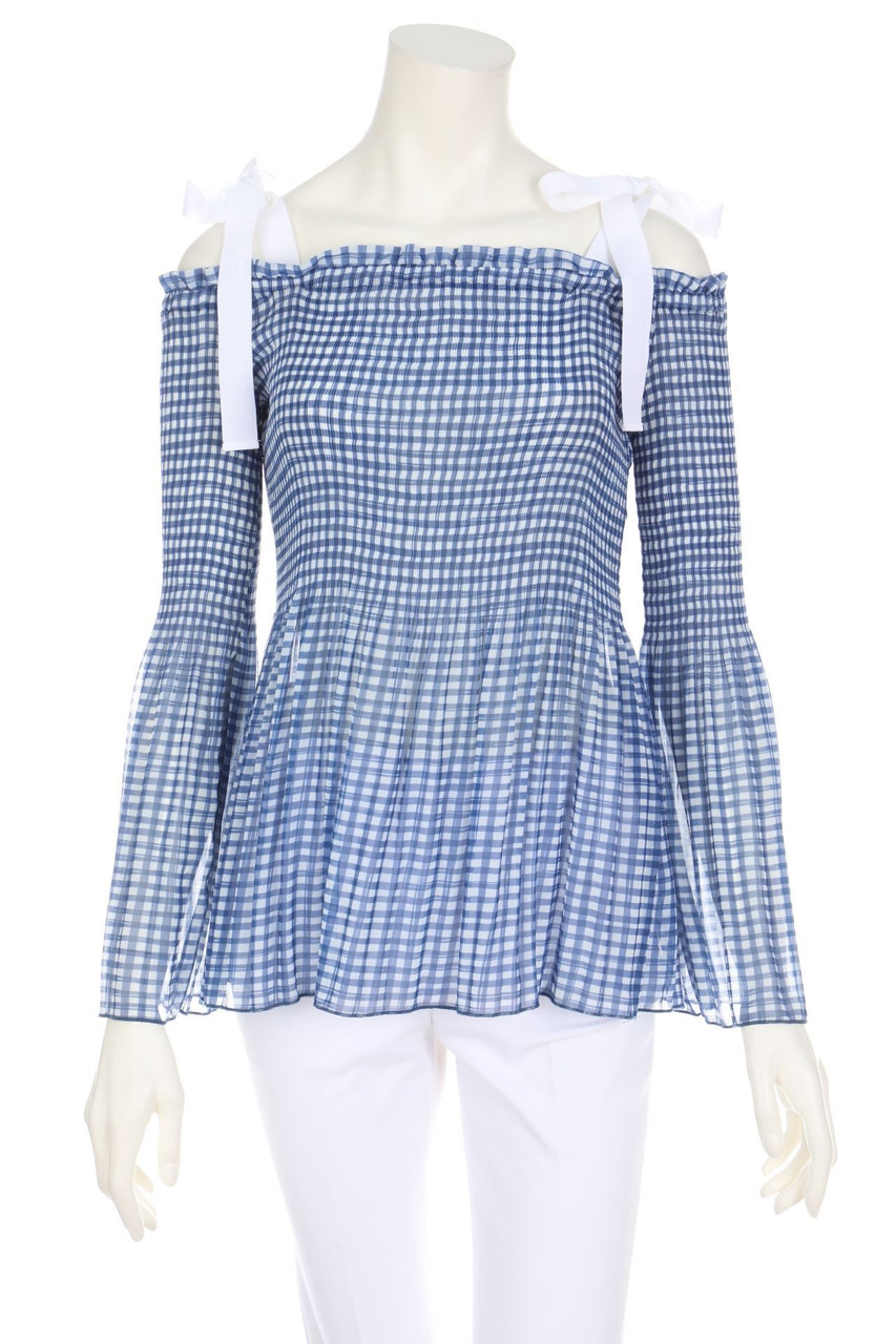 DENNY ROSE - Chiffon-Bluse mit Karo-Muster - XS