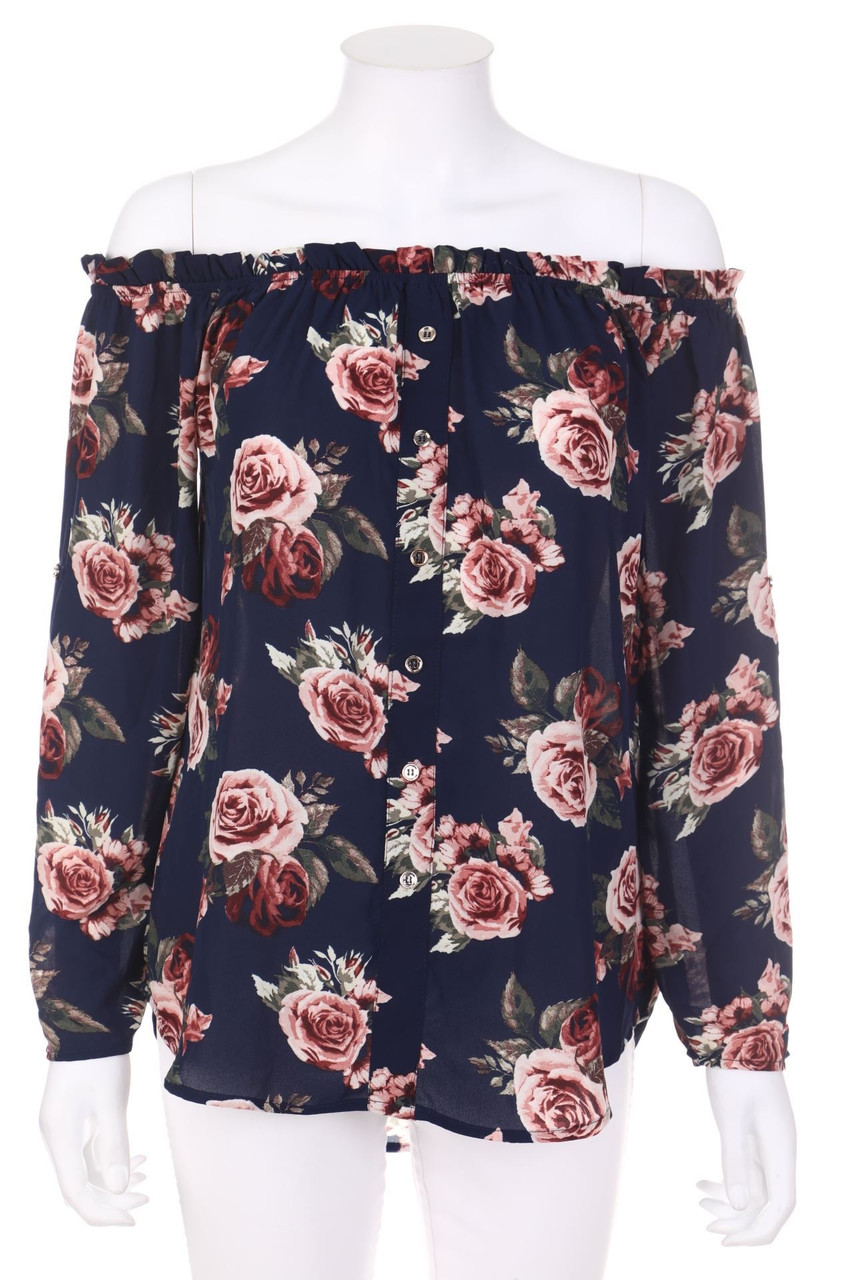 Chicorée - Off-the-shoulder blouse with Flower Print - M
