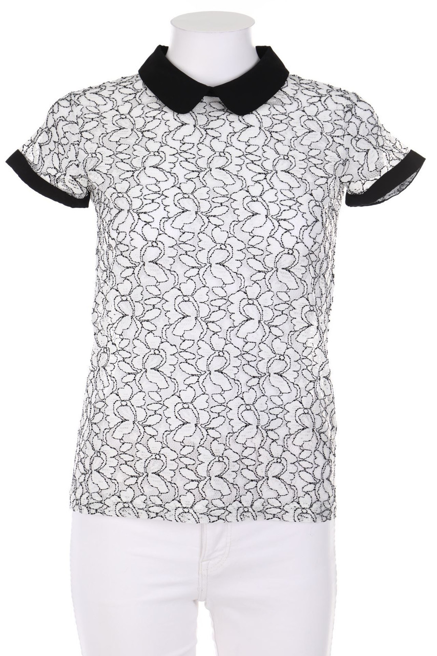 NAF NAF - Kurzarm-Bluse aus Spitze - XS