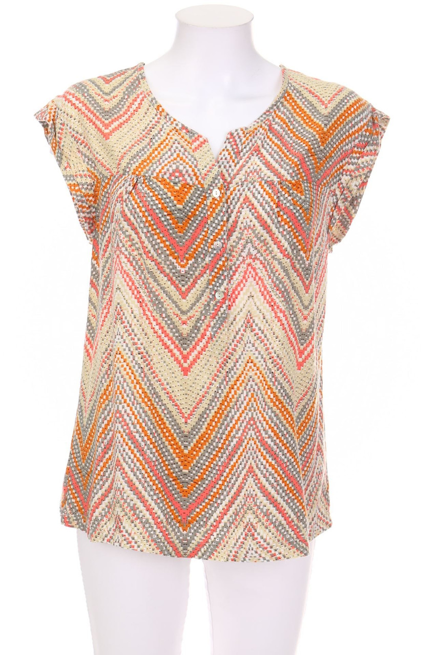 Esprit de la Mer - Shortsleeve Blouse with Zig Zag Pattern - D 36