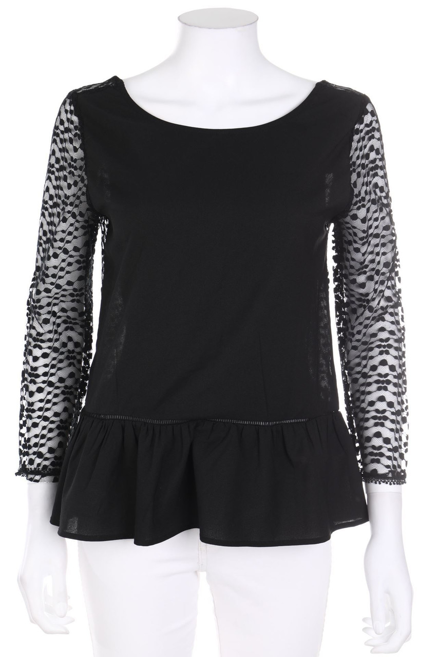 Ohne Label - Bluse mit Spitzen-Einsatz - D 40