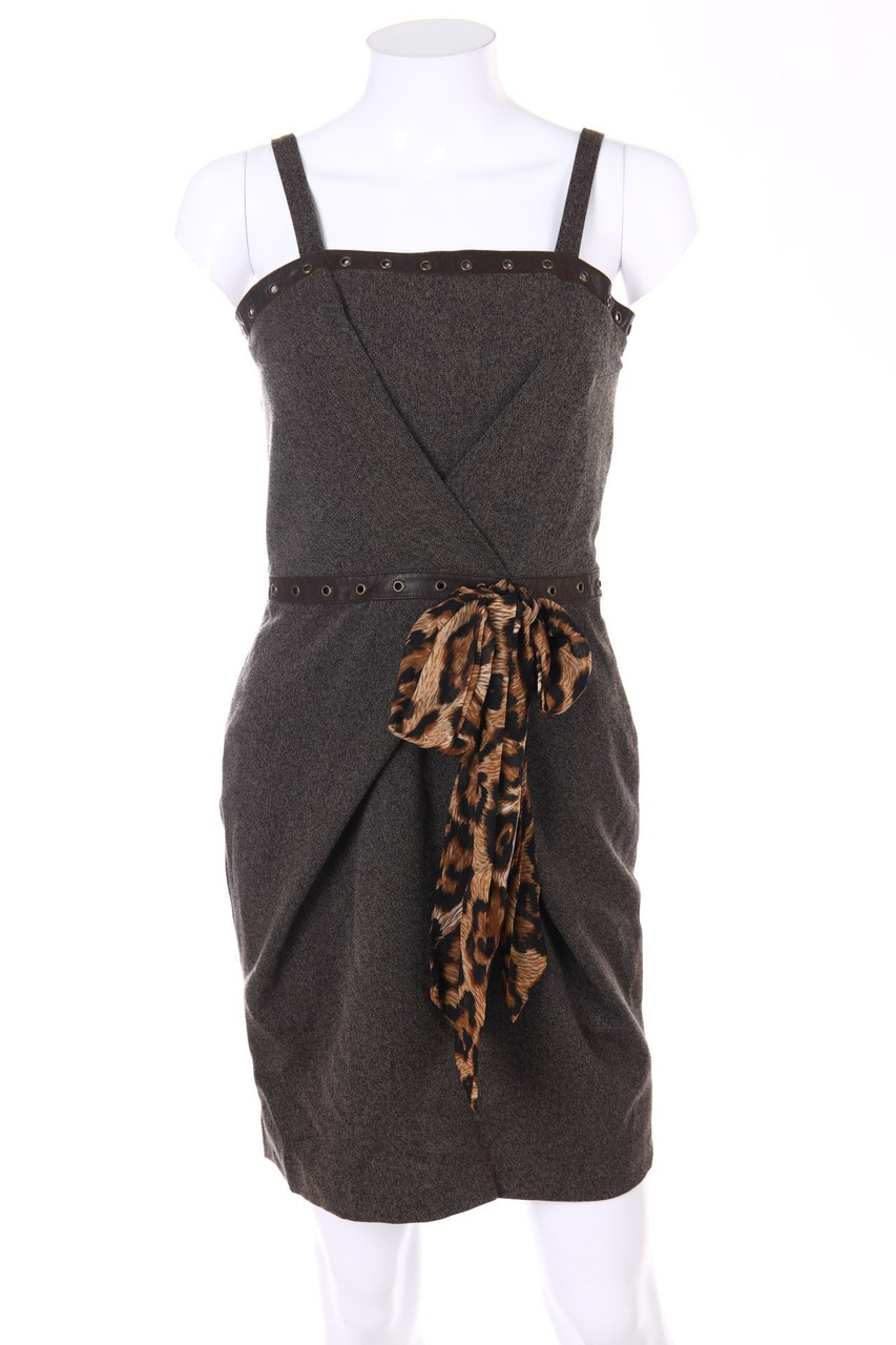 MORGAN - Mini Dress with Faux Leather Details - D 36