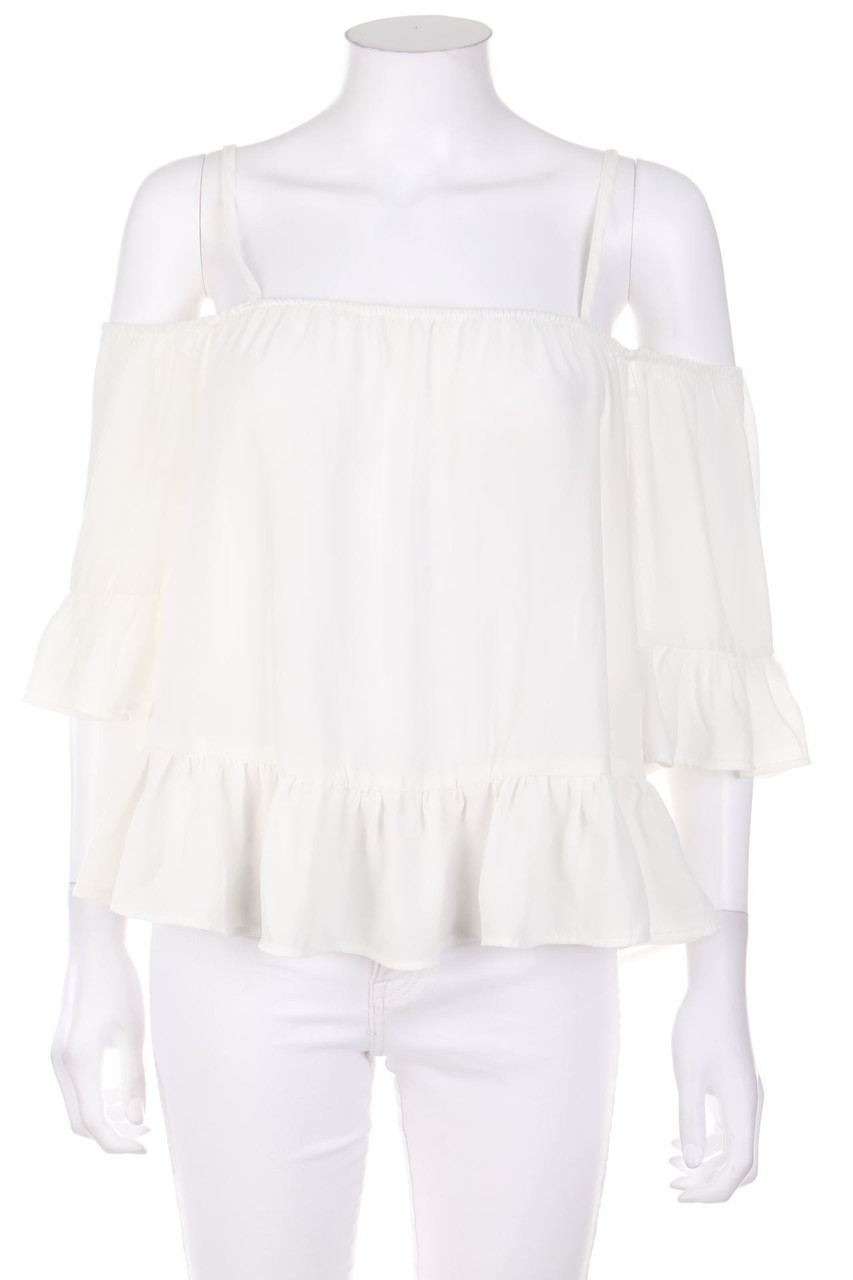 TALLY WEiJL - Cold-Shoulder-Blouse with Volants - S