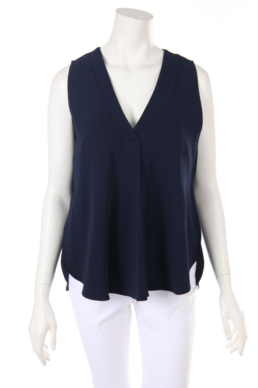 DEREK LAM 10 CROSBY - Clean Chic Blouse Top, Layer Look with Silk - D 38