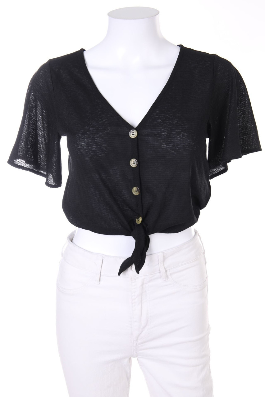 H&M DIVIDED - Kurzarm-Bluse zum Knoten - XS