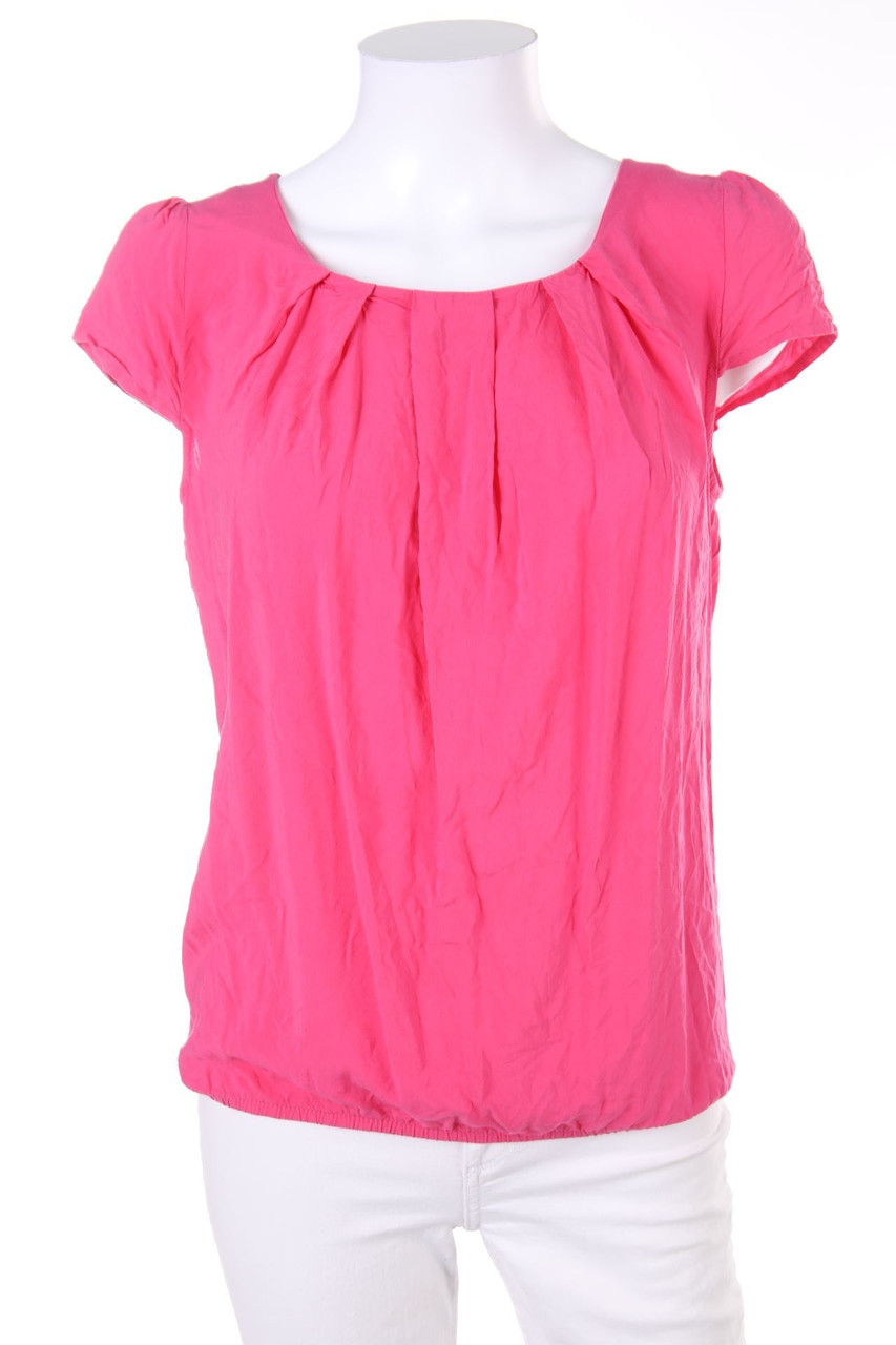 AMISU - Kurzarm-Bluse mit Falten - XS