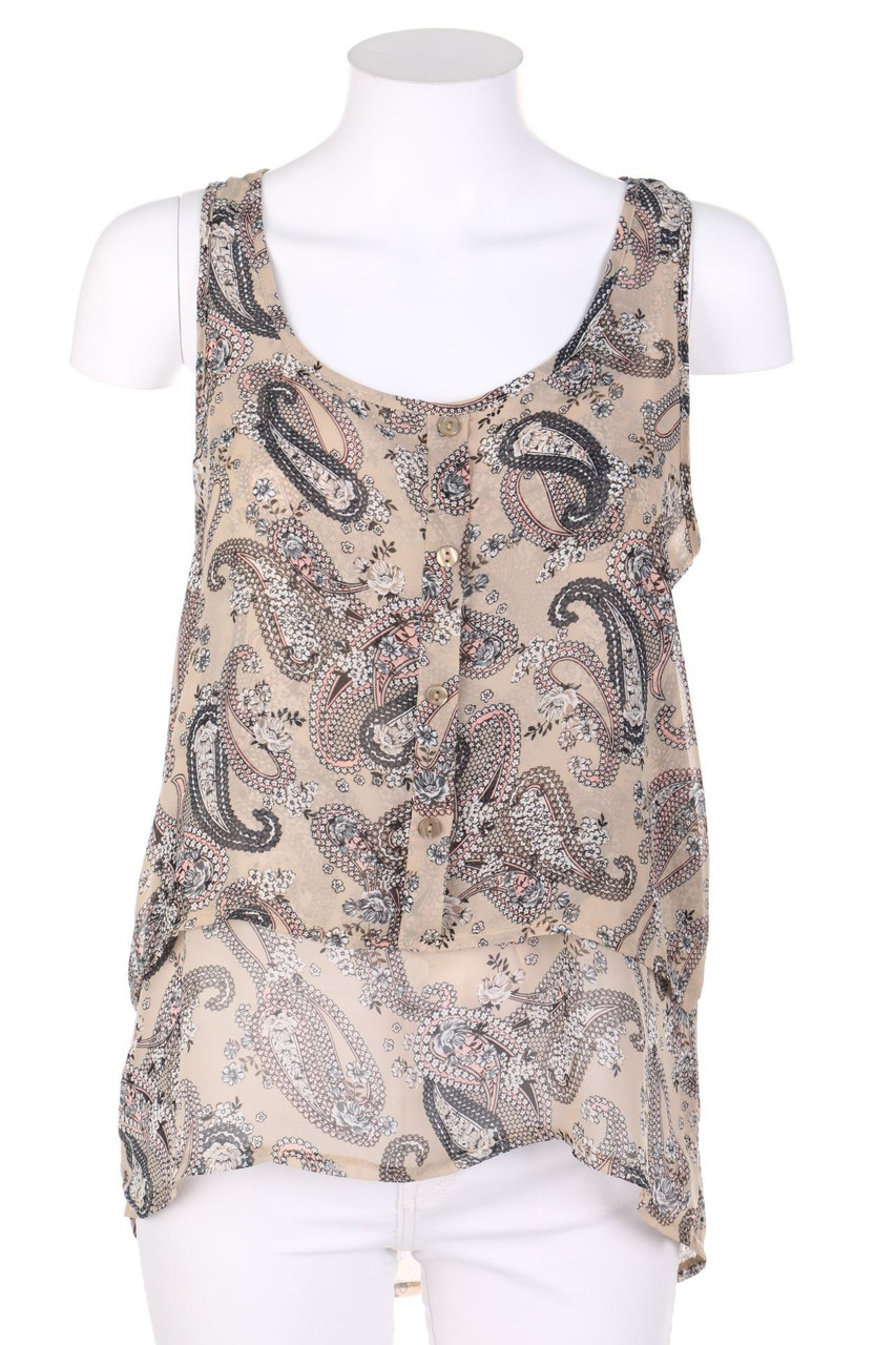 zebra - Blouse Top with Paisley Print - S