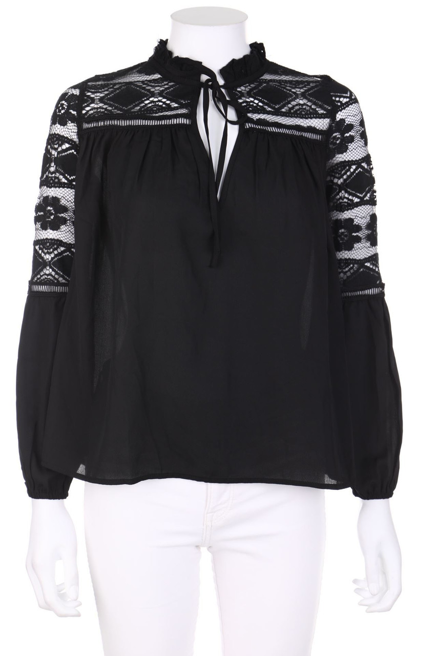 Boohoo - Boho-Tunika-Bluse mit Spitzen-Einsatz - D 32