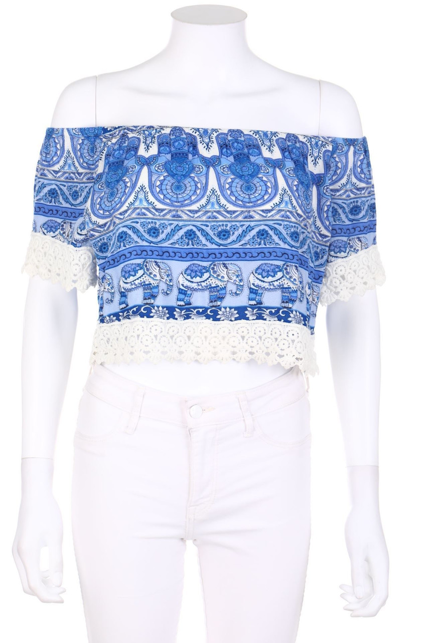 TALLY WEiJL - Off-the-shoulder blouse with Print - XS