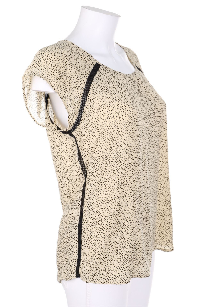 MAISON SCOTCH - Kurzarm-Bluse mit Punkten - D 36