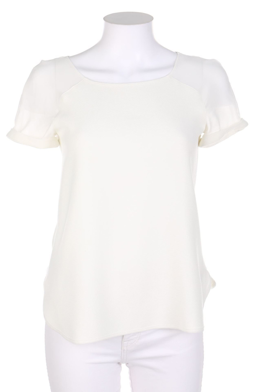 promod - Kurzarm-Bluse mit Chiffon - S