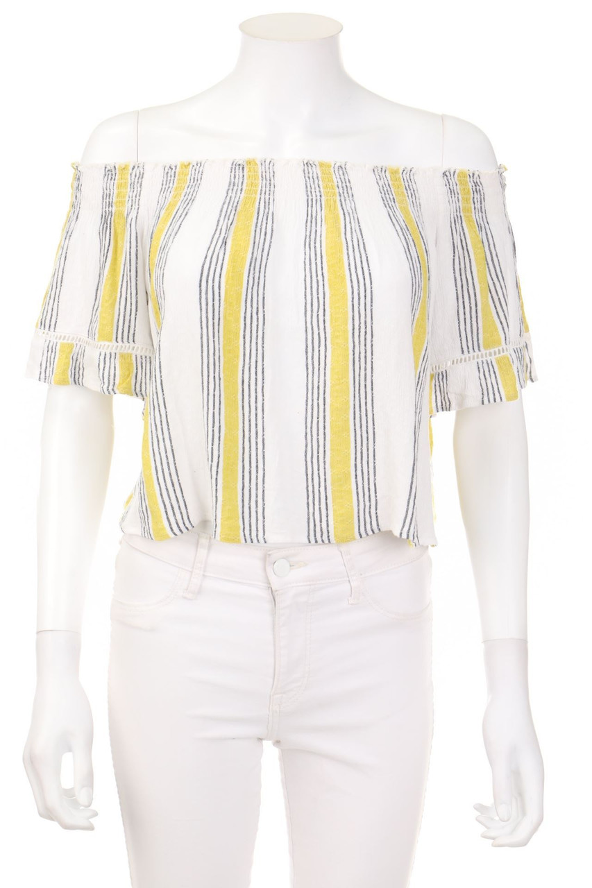 Bershka - Off-the-shoulder blouse with Stripes - M