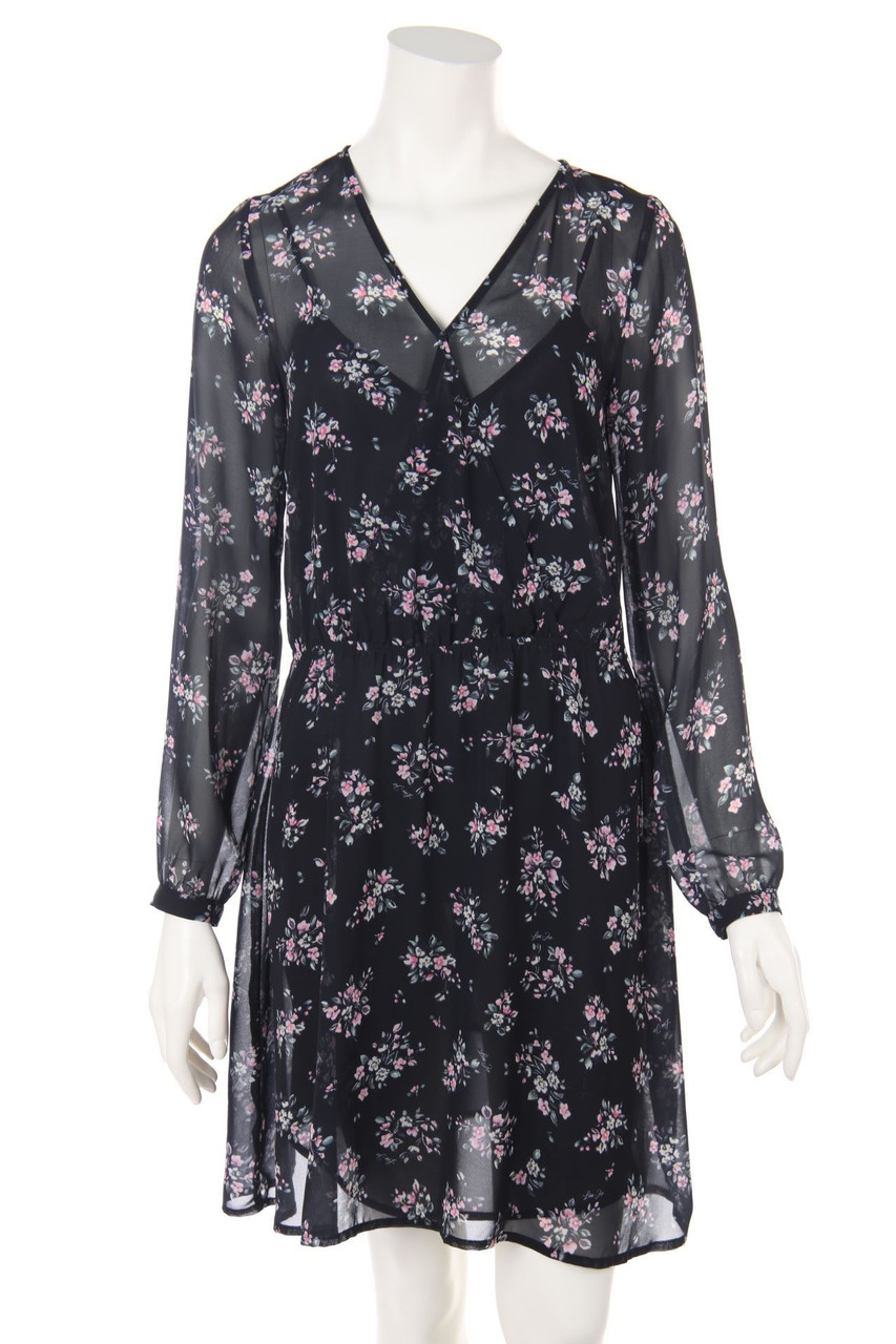 LIU JO - Chiffon-Kleid in Wickel-Optik mit Blumen-Print - D 34