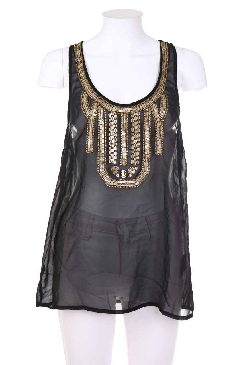 H&M - Blusentop mit Perlen - D 38