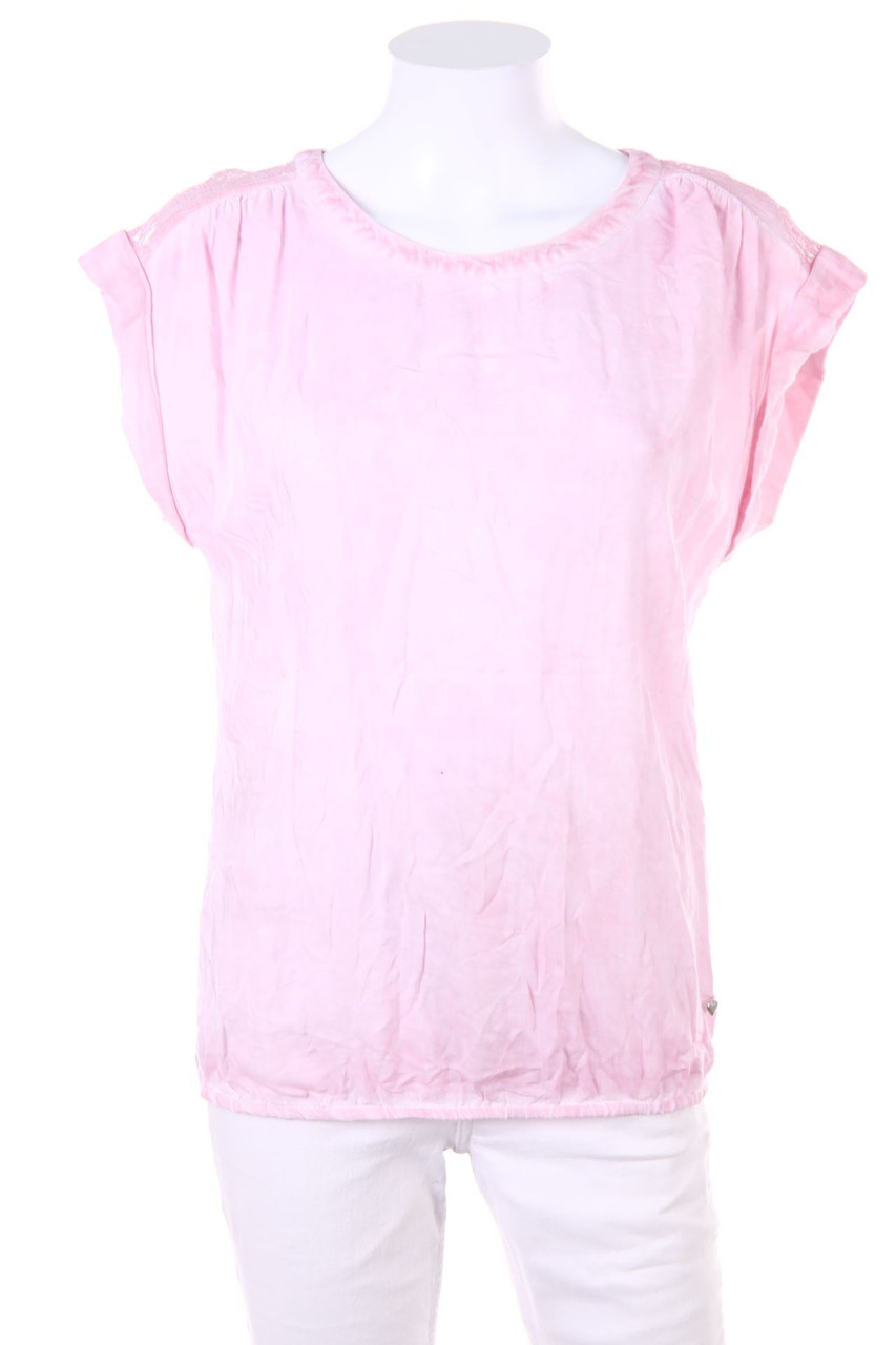 No Label - Garment Dyed-Shortsleeve Blouse with Sequins - D 38