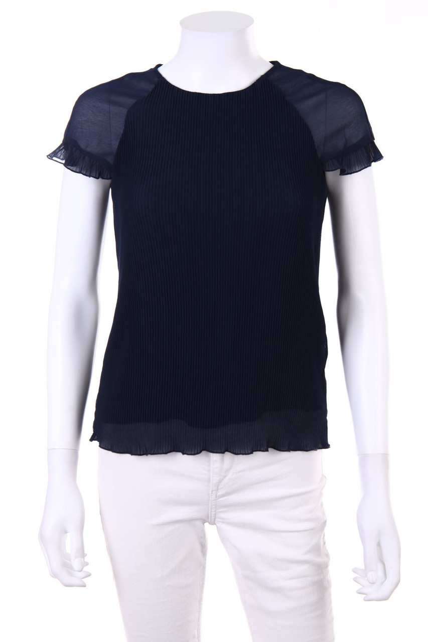 ZARA - Plissee-Kurzarm-Bluse - XS