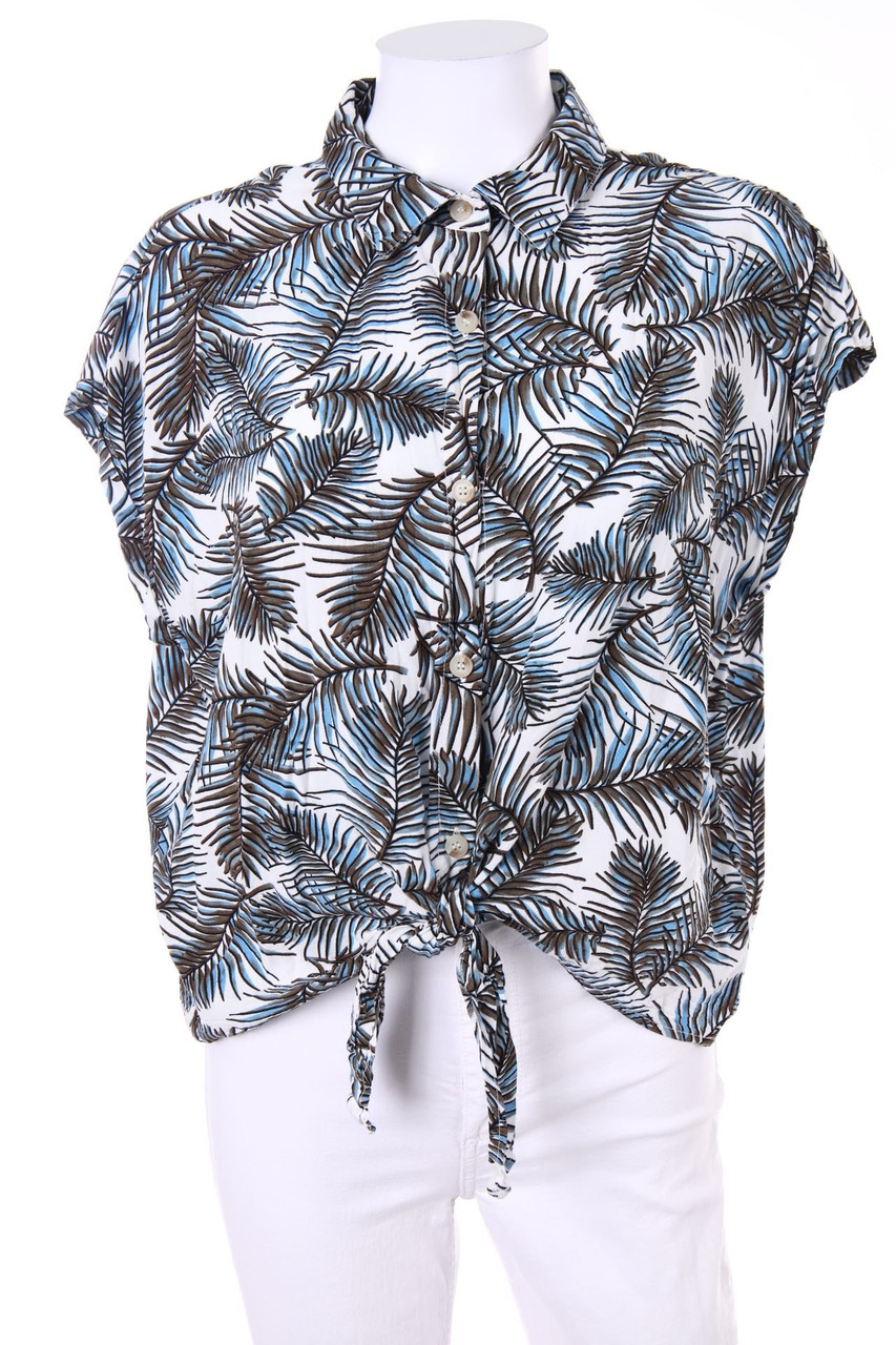 Chicorée - Shirt Blouse with Tropical Print - L