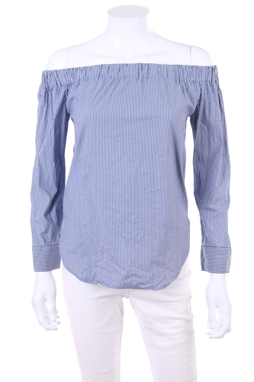 MANGO - Carmen-Bluse mit Streifen - S