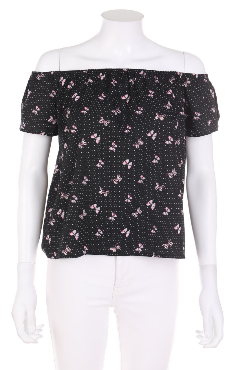 No Label - Off-the-shoulder blouse with Print - S