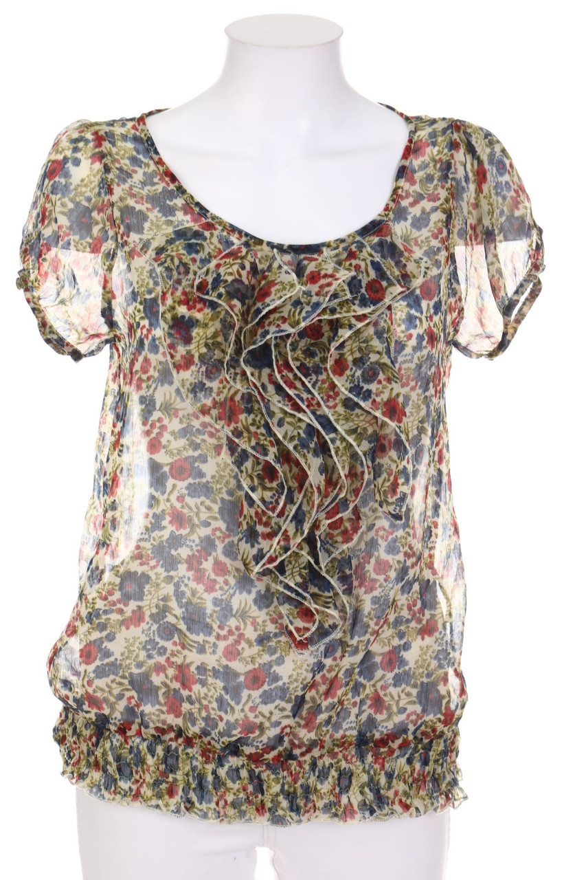 No Label - Shortsleeve Blouse with floral print - M